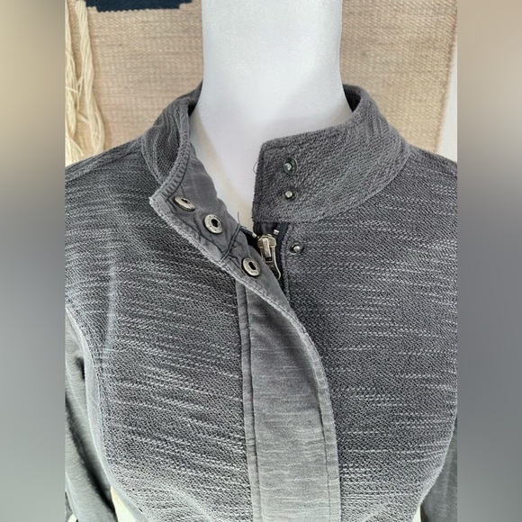Anthropologie Saturday Sunday Gray Roll Sleeve Knit Zip Jacket M - Picture 4 of 7